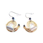 Shiny Gold with Navy Cat's Eye by Crono Design